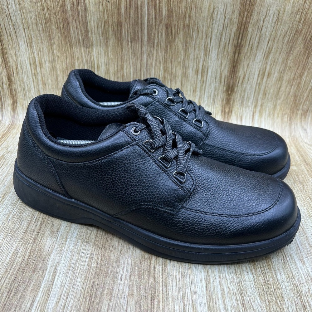 Orthofeet 410 Avery Island Mens Size 14 D Black Leather Walking Shoes Orthopedic